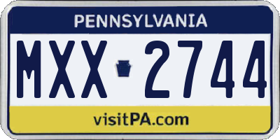 PA license plate MXX2744