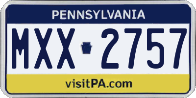 PA license plate MXX2757