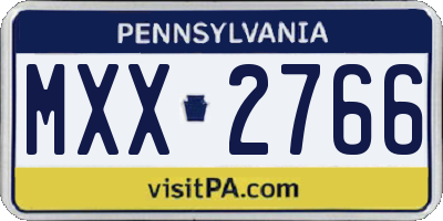 PA license plate MXX2766