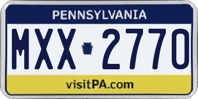 PA license plate MXX2770