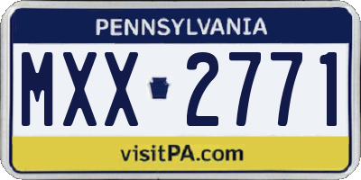 PA license plate MXX2771