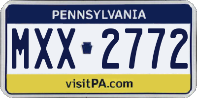 PA license plate MXX2772