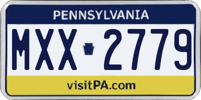 PA license plate MXX2779