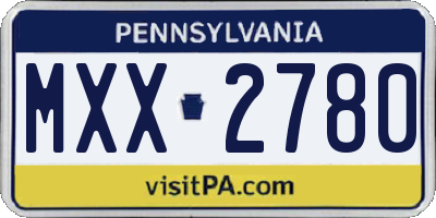 PA license plate MXX2780