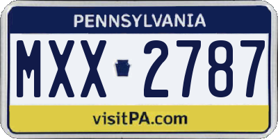PA license plate MXX2787