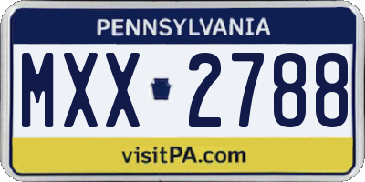 PA license plate MXX2788