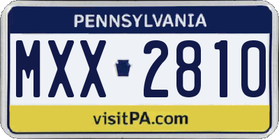 PA license plate MXX2810