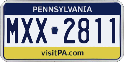 PA license plate MXX2811