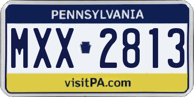 PA license plate MXX2813