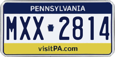 PA license plate MXX2814