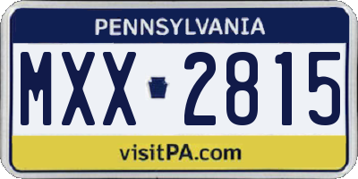 PA license plate MXX2815