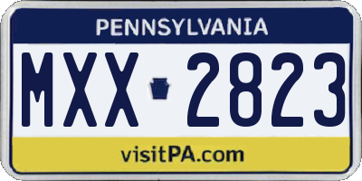 PA license plate MXX2823