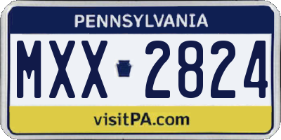 PA license plate MXX2824