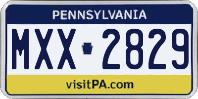 PA license plate MXX2829
