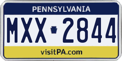 PA license plate MXX2844