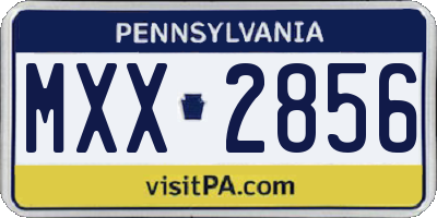 PA license plate MXX2856
