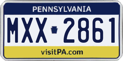 PA license plate MXX2861