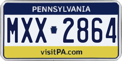 PA license plate MXX2864