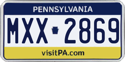 PA license plate MXX2869