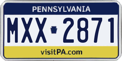 PA license plate MXX2871