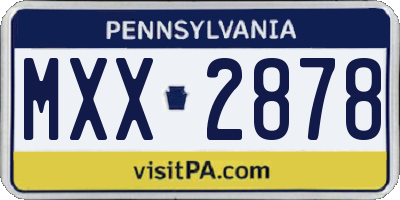 PA license plate MXX2878