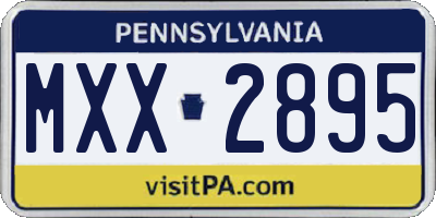 PA license plate MXX2895
