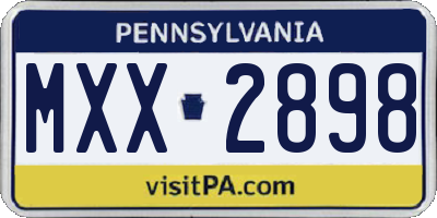 PA license plate MXX2898