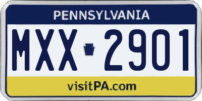 PA license plate MXX2901