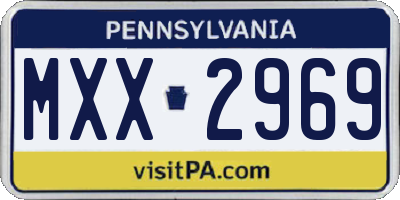 PA license plate MXX2969