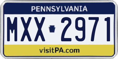 PA license plate MXX2971