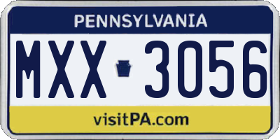 PA license plate MXX3056