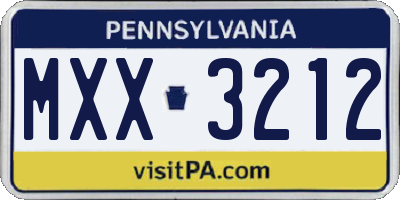 PA license plate MXX3212