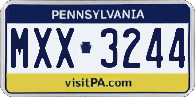 PA license plate MXX3244