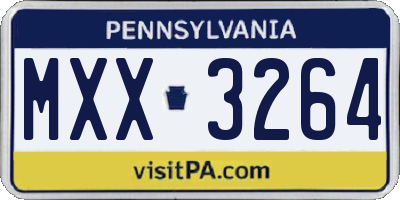 PA license plate MXX3264
