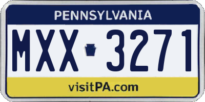 PA license plate MXX3271