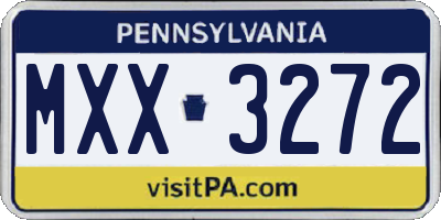 PA license plate MXX3272