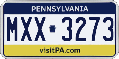 PA license plate MXX3273