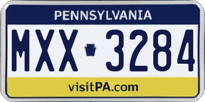 PA license plate MXX3284