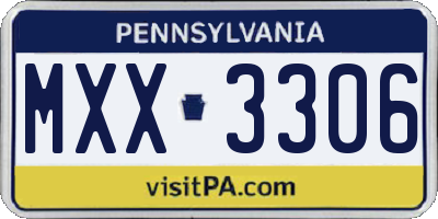 PA license plate MXX3306