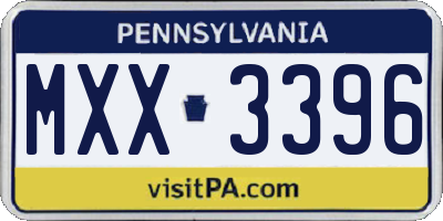 PA license plate MXX3396
