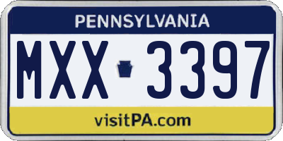 PA license plate MXX3397