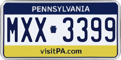 PA license plate MXX3399