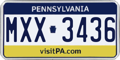 PA license plate MXX3436