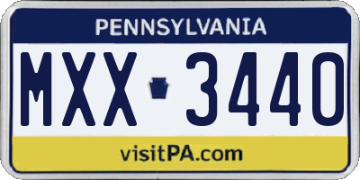 PA license plate MXX3440