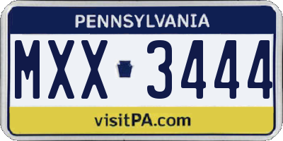 PA license plate MXX3444