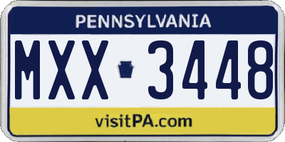 PA license plate MXX3448