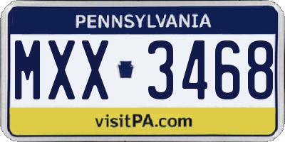 PA license plate MXX3468
