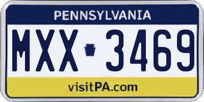 PA license plate MXX3469