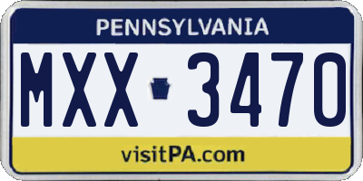 PA license plate MXX3470