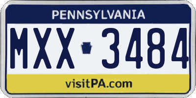 PA license plate MXX3484
